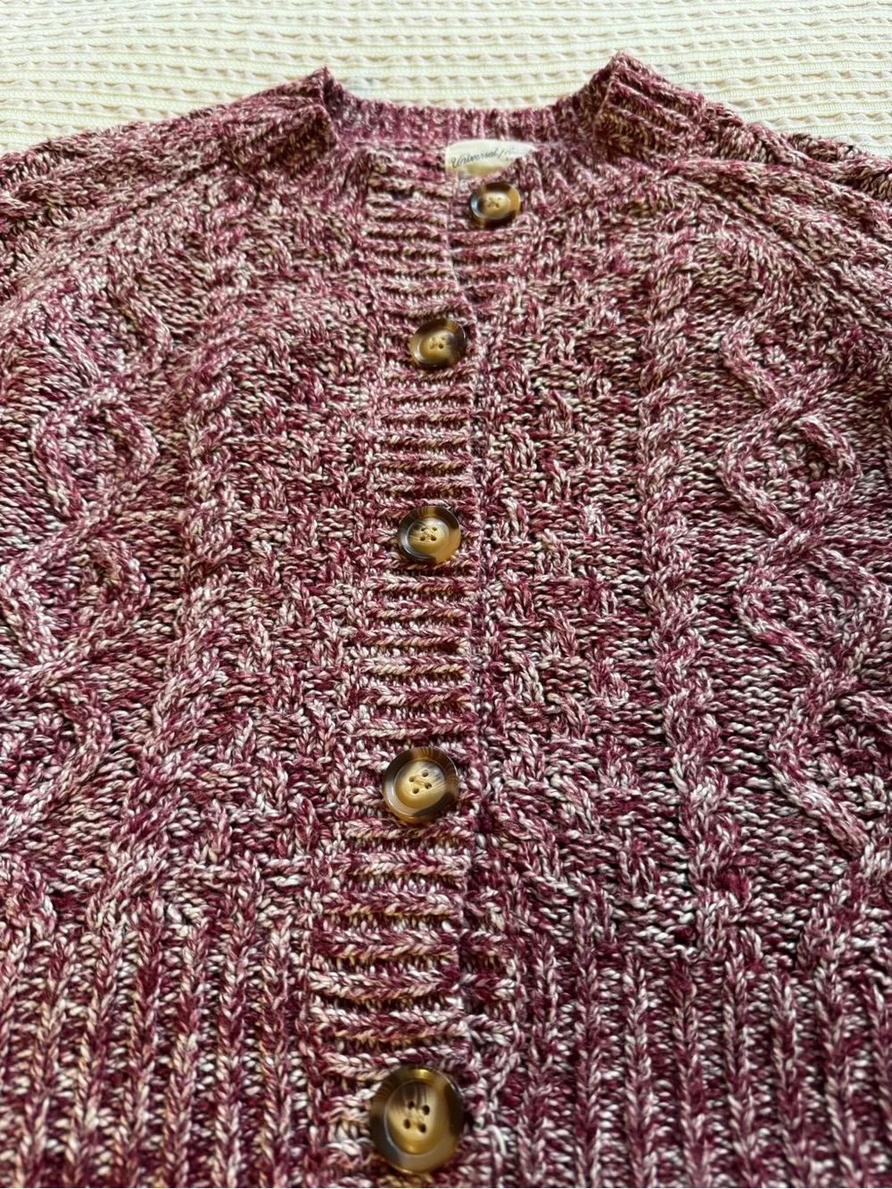 Universal Thread Marled Mauve Button-Up Knit Cardigan